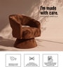Zoervyn Swivel Lounge Chair In Rust Red Colour