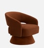 Zoervyn Swivel Lounge Chair In Rust Red Colour