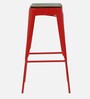 Zoey Metal Bar Stool In Red Colour