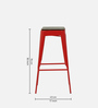 Zoey Metal Bar Stool In Red Colour