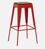 Zoey Metal Bar Stool In Red Colour