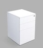 Zoey-W Wooden Pedestal With Drawers in White Colour