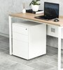 Zoey-W Wooden Pedestal With Drawers in White Colour