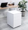 Zoey-W Wooden Pedestal With Drawers in White Colour