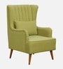 Jairo Fabric Wing Chair In Olive Green Colour
