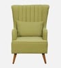 Jairo Fabric Wing Chair In Olive Green Colour