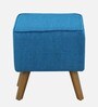 Jairo Fabric Wing Chair In Sea Blue Colour With Footrest With Foot Stool