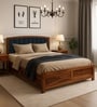 Zolfur Solid Sheesham Wood Bed With Hydraulic Storage