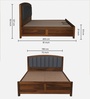 Zolfur Solid Sheesham Wood Bed With Hydraulic Storage