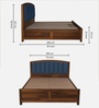Zolfur Solid Sheesham Wood Bed With Hydraulic Storage