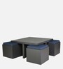 Zolo Nesting Coffee Table Set in Blue & Grey Finish with 4 Stool