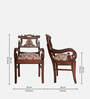 Zorano Teak Wood Arm Chair In Brown Finish (Set of 2)