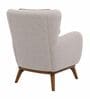Zorella Teak Wood Wing Chair With Suede Fabric In Beige Colour Zorella Teak Wood Wing Chair With Suede Fabric In Beige Colour
