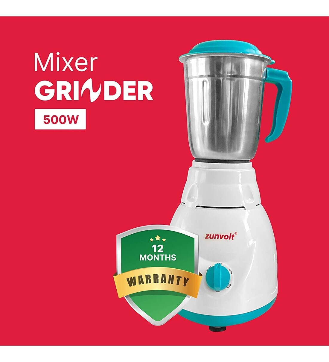 Buy ZunVolt 750W Mixer Grinder with 3 Jars Online Mixer and Grinders