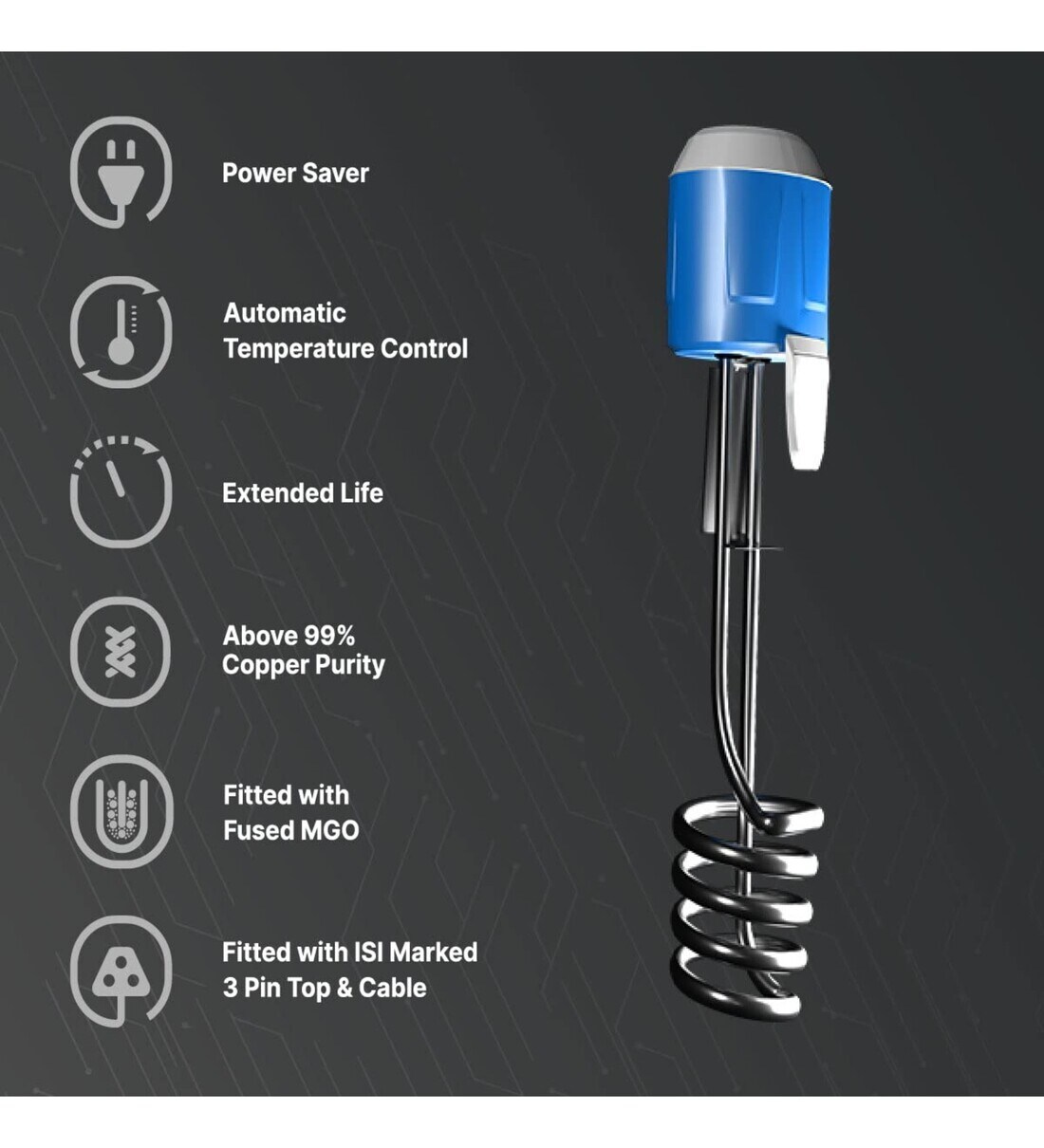 Buy ZunVolt Immersion Rod Water Heater 1500-Watt at 64% OFF by ZunVolt |  Pepperfry