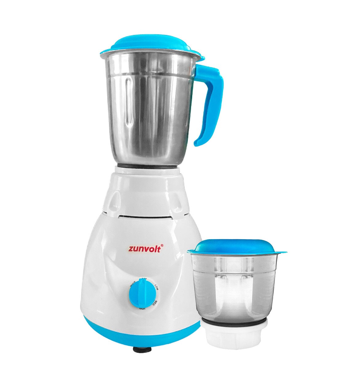 Buy ZunVolt Power MG5 500 Mixer Grinder, White & Blue (2 Jars) at 44
