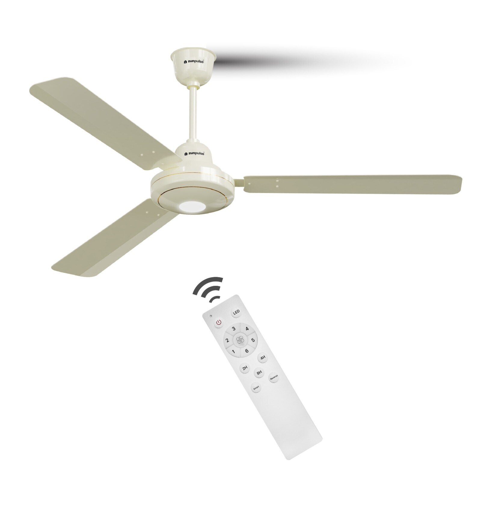 Zunpulse Falco 5 Star Rated High Speed (Ivory) 1200 mm BLDC Motor with Remote 3 Blade Ceiling Fan (Ivory)