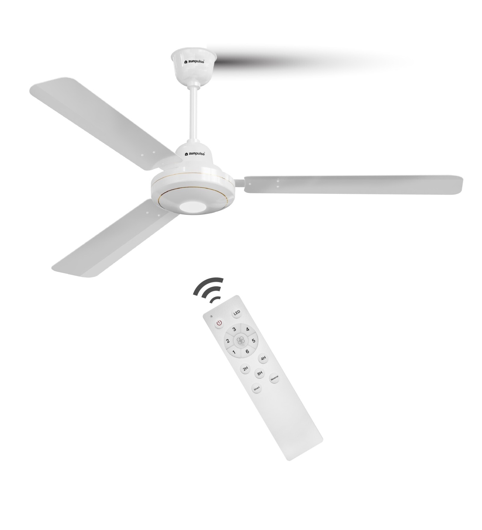 Zunpulse Falco 5 Star Rated High Speed (White) 1200 mm BLDC Motor with Remote 3 Blade Ceiling Fan (White)