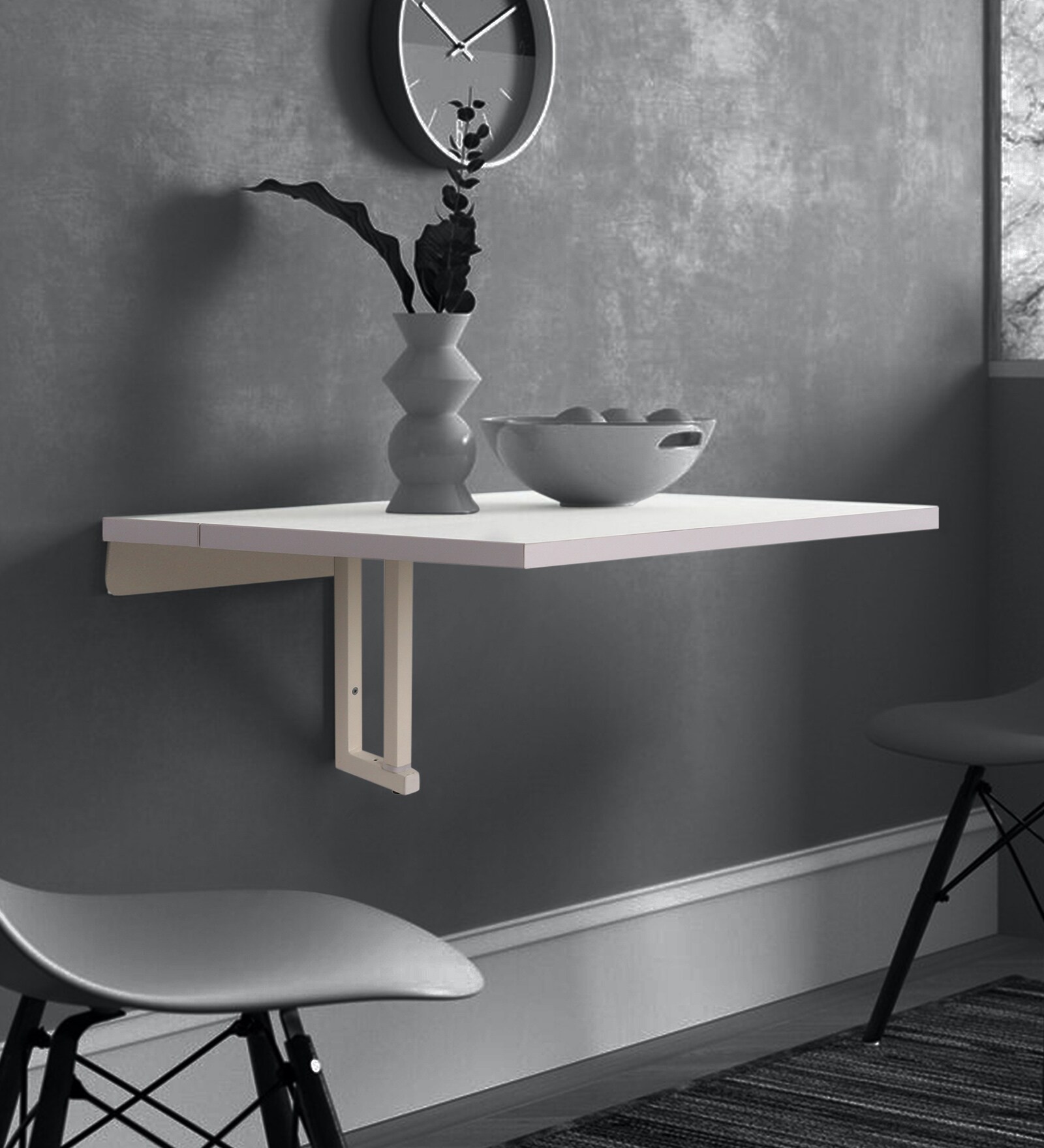 Buy Zuri Wall Mounted Study table in White Colour by Trevi Furniture