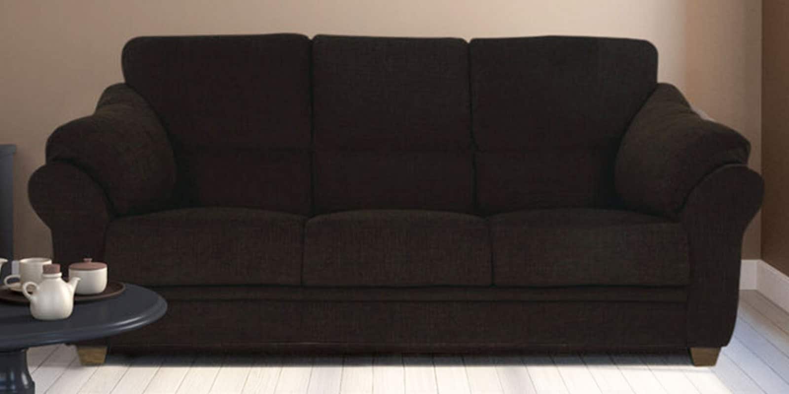 Buy Zurich Delight Three Seater Sofa in Dark Brown Colour by Urban