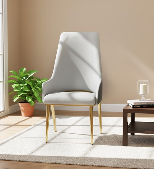 Zurich Italian Leatherette Dining Chair In Grey Color