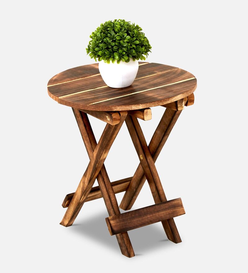 Buy Zuri Foldable Side Table in Brown Online Modern End Tables End Tables Furniture