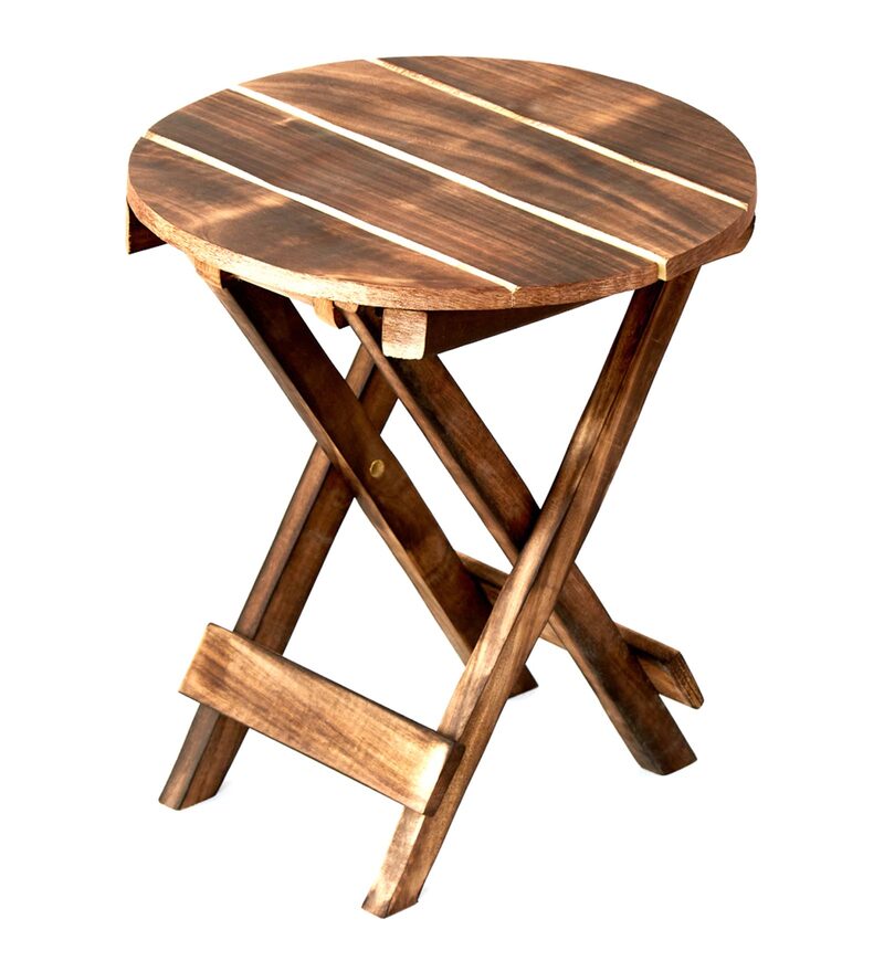 Buy Zuri Foldable Side Table in Brown Online Modern End Tables End Tables Furniture