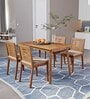 Zufa Solid Wood 4 Seater Dining Set In Midas Gold Finish