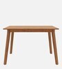 Zufa Solid Wood 4 Seater Dining Set In Midas Gold Finish