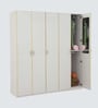 Zurich High Gloss 5 Door Wardrobe In White Colour With Locker