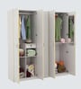 Zurich High Gloss 5 Door Wardrobe In White Colour With Locker