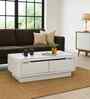 Zurich Italian Glass Top Coffee Table In White Finish