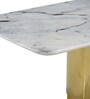 Zurich Italian Marble 6 Seater Dining Table In White Finish