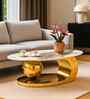 Zurich Italian Stone Top Coffee Table In Gold Finish