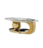 Zurich Italian Stone Top Coffee Table In Gold Finish