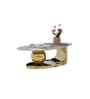 Zurich Italian Stone Top Coffee Table In Gold Finish