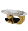 Zurich Italian Stone Top Coffee Table In Gold Finish