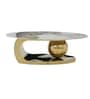 Zurich Italian Stone Top Coffee Table In Gold Finish