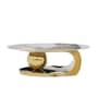 Zurich Italian Stone Top Coffee Table In Gold Finish