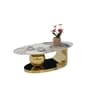 Zurich Italian Stone Top Coffee Table In Gold Finish