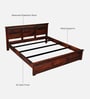 Zurndorf Sheesham Wood King Size Bed in Honey Oak Finish