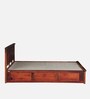 Zurndorf Sheesham Wood Queen Size Bed in Honey Oak Finish With Box Storage