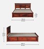Zurndorf Sheesham Wood Queen Size Bed in Honey Oak Finish With Box Storage