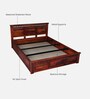 Zurndorf Sheesham Wood Queen Size Bed in Honey Oak Finish With Box Storage