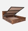 Zurndorf Sheesham Wood Queen Size Bed In Provincial Teak Finish With Hydraulic Storage