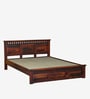 Zurndorf Sheesham Wood Queen Size Bed in  Honey Oak Finish