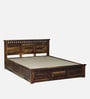 Zurndorf Sheesham Wood Queen Size Bed in  Provincial Teak Finish With Box Storage