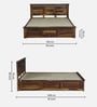Zurndorf Sheesham Wood Queen Size Bed in  Provincial Teak Finish With Box Storage