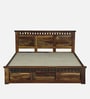Zurndorf Sheesham Wood Queen Size Bed in  Provincial Teak Finish