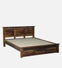 Zurndorf Sheesham Wood Queen Size Bed in  Provincial Teak Finish